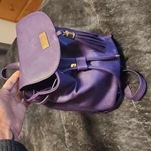 Purple Grape Faux Leather Backpack